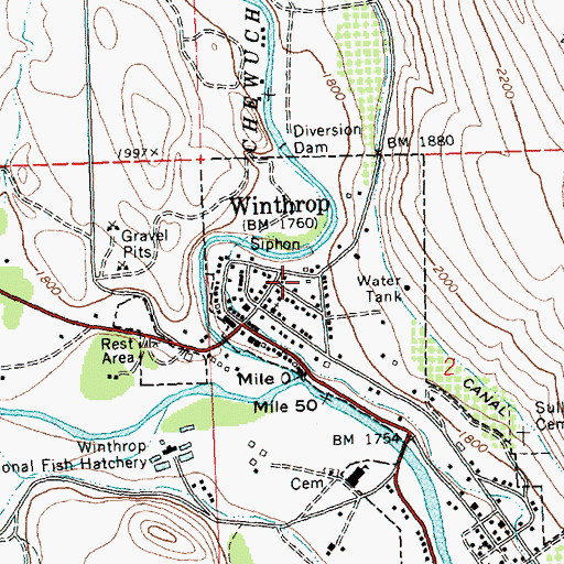 Topographic Map of Aero Methow Rescue Service, WA