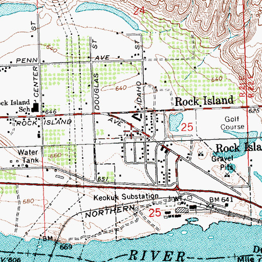 Topographic Map of Douglas County Fire District 2 Station 223 Rock Island Road, WA
