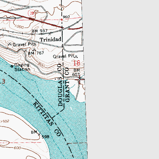 Topographic Map of Grant County Fire District 3 Station 37, WA