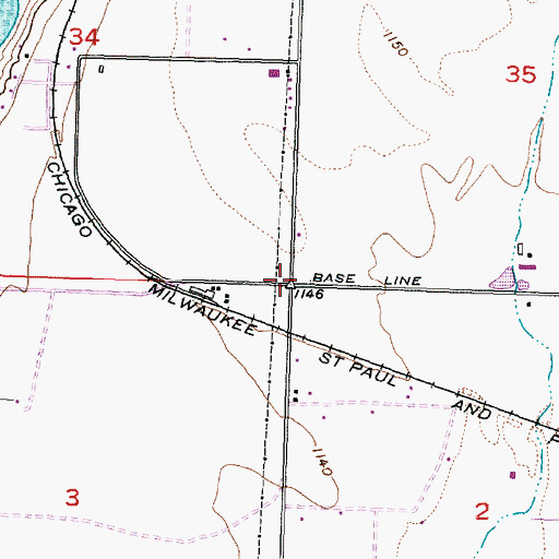 Topographic Map of Grant County Fire District 5 Station 12, WA