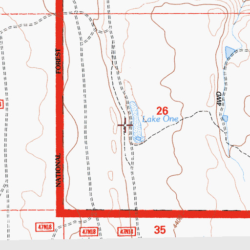 Topographic Map of Lake One, CA