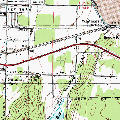 Topographic Map of Anacortes Fire Department, WA