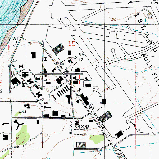 Topographic Map of Naval Region Northwest Fire and Rescue Services, WA