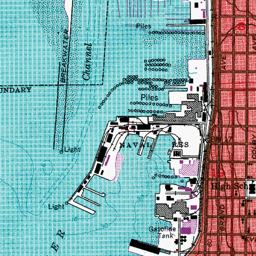 Topographic Map of Naval Region Northwest Fire and Emergency Services, WA