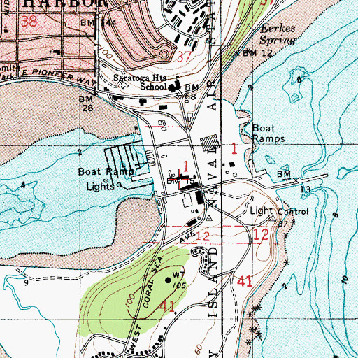 Topographic Map of Naval Region Northwest Fire and Rescue Services, WA