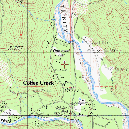 Topographic Map of Oneeyed Flat, CA