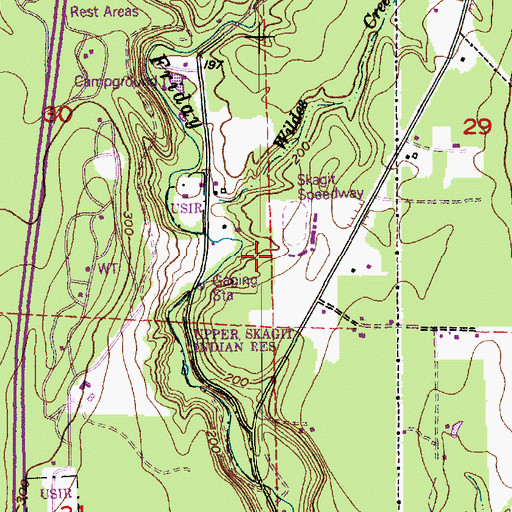 Topographic Map of Skagit Speedway, WA