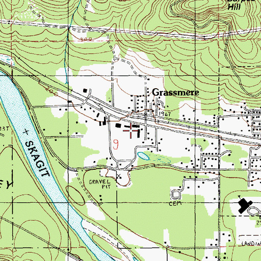 Topographic Map of Skagit County Fire District 10 Grassmere Fire Department, WA