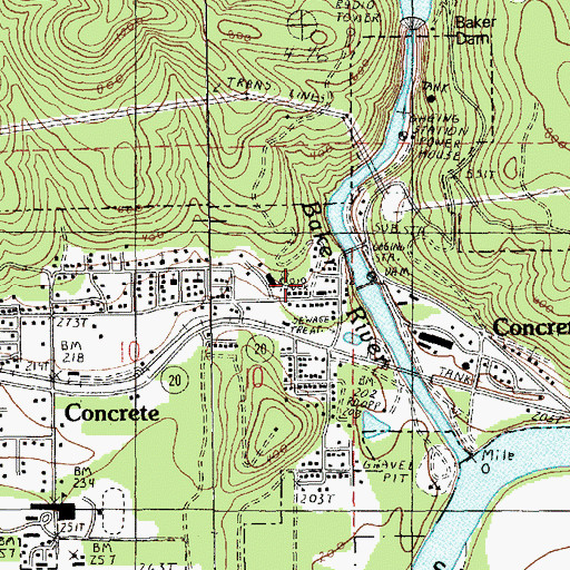 Topographic Map of Aero - Skagit Emergency Services, WA