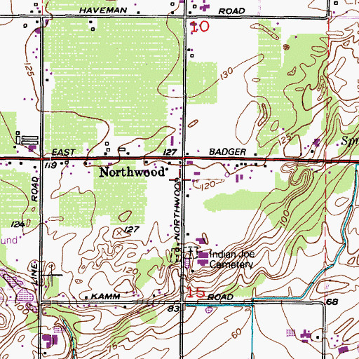 Topographic Map of North Whatcom Fire and Rescue Station 72 Northwood, WA