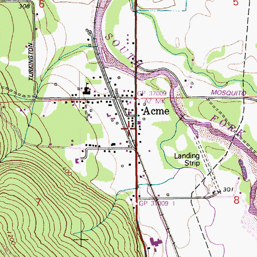Topographic Map of Whatcom County Fire District 16, WA