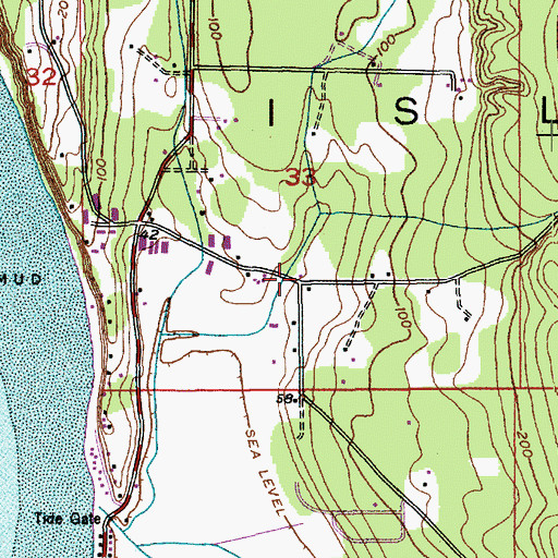 Topographic Map of Island County Fire Protection District 3 South Whidbey Fire / EMS Maxwelton Station 33, WA
