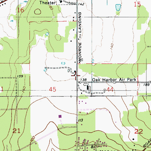 Topographic Map of Island County Fire District 2 North Whidbey Fire and Rescue Station 27 Monroe Landing Road, WA