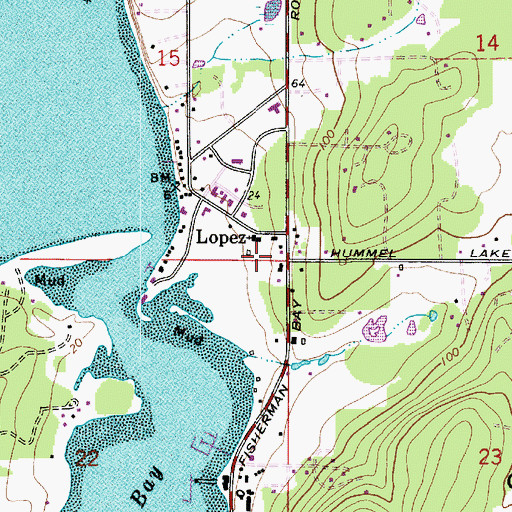 Topographic Map of San Juan County Fire Protection District 4 Station 41, WA