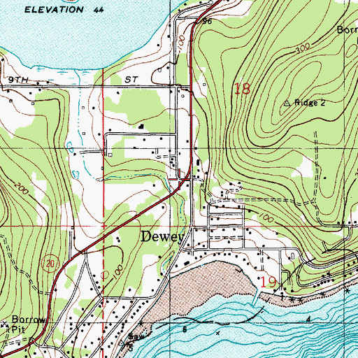 Topographic Map of Skagit County Fire District 11 Mount Erie Volunteer Fire Department Station 1, WA