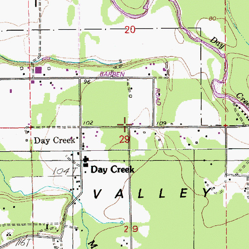 Topographic Map of Skagit County Fire District 16 Day Creek Fire Department, WA
