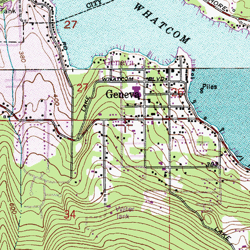 Topographic Map of South Whatcom Fire Authority Fire Station 21, WA