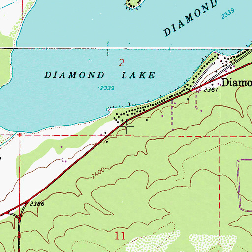 Topographic Map of South Pend Oreille Fire and Rescue Station 31 - Diamond Lake, WA