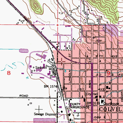 Topographic Map of Stevens County Sheriff's Ambulance, WA