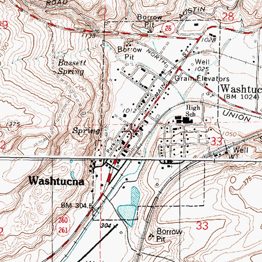 Topographic Map of Adams County Fire Protection District 7, WA