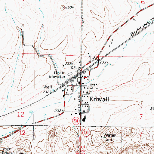 Topographic Map of Lincoln County Fire District 4, WA