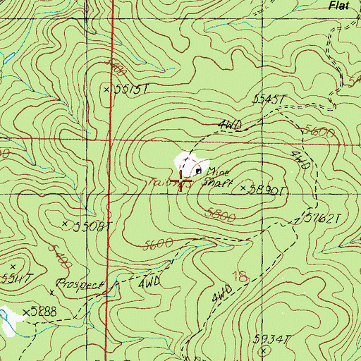 Topographic Map of Black Pearl Mine, AZ