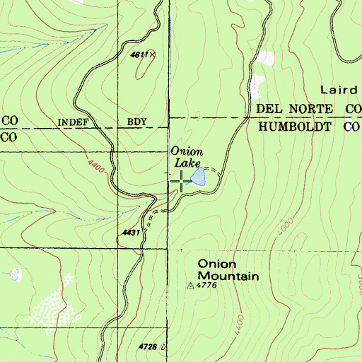 Topographic Map of Onion Lake, CA