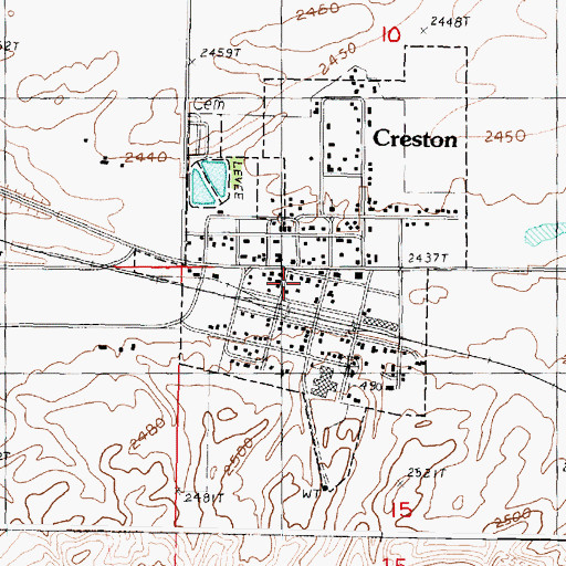 Topographic Map of Creston Ambulance, WA