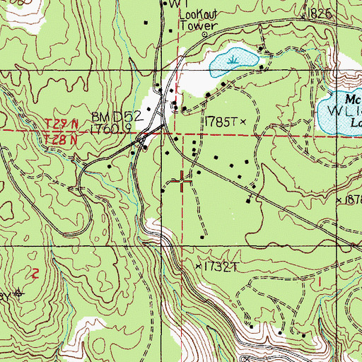 Topographic Map of Spokane Tribal Ambulance, WA