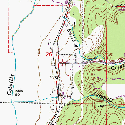 Topographic Map of Stevens County Fire District 4 Station 41- Valley, WA