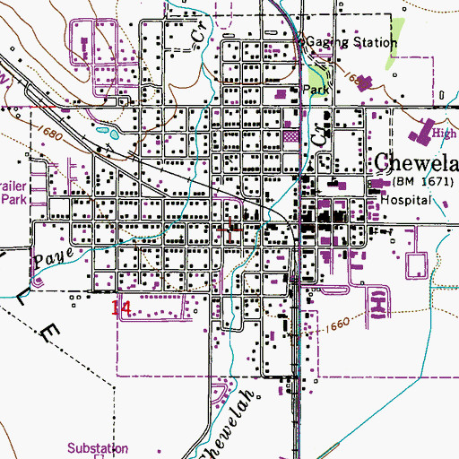 Topographic Map of Chewelah Rural Ambulance, WA