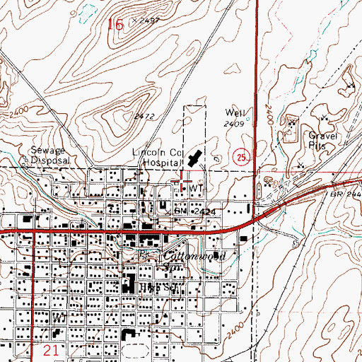 Topographic Map of Lincoln Hospital Ambulance and Northwest Medstar Critical Care Helicopter Transport, WA