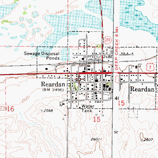Topographic Map of Lincoln County Fire District 4, WA