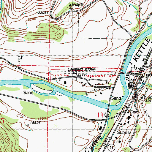 Topographic Map of North Ferry County Ambulance, WA