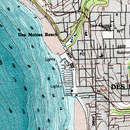 Topographic Map of King County Fire Protection District 39 South King Fire and Rescue Marine 26, WA