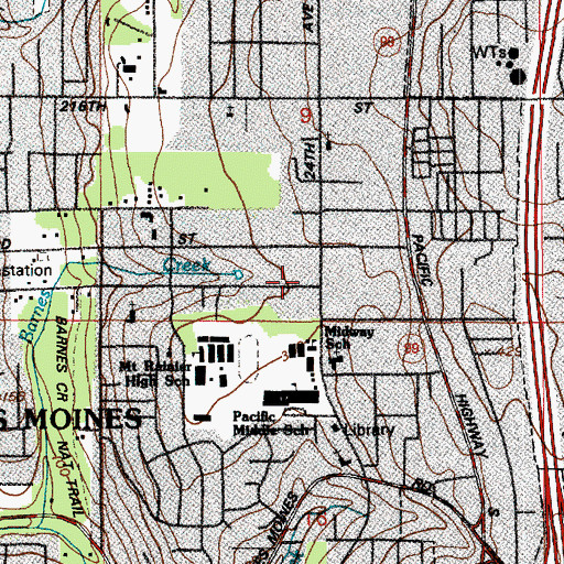 Topographic Map of King County Medic One, WA