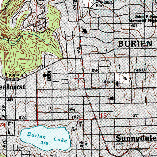 Topographic Map of Tri - Med Ambulance, WA