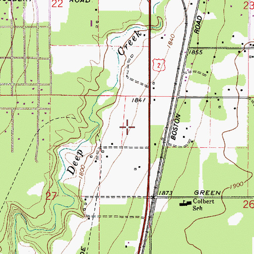 Topographic Map of Spokane County Fire District 4 Station 44 Colbert, WA