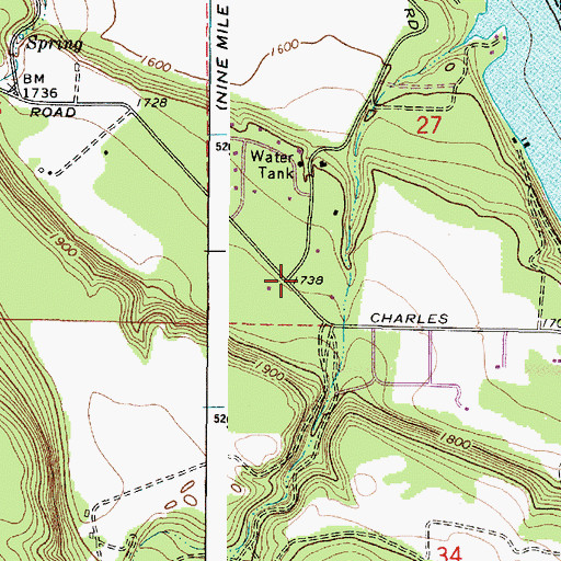 Topographic Map of Spokane County Fire District 9 Station 97, WA