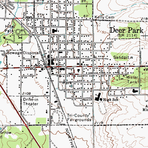 Topographic Map of Spokane County Fire District 4 Station 41 Deer Park, WA