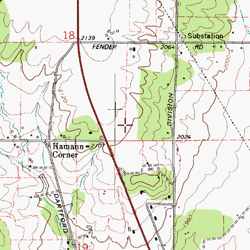 Topographic Map of Spokane County Fire District 4 Station 49 Wayside, WA