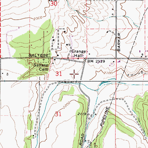 Topographic Map of Spokane County Fire District 8 Station 85, WA