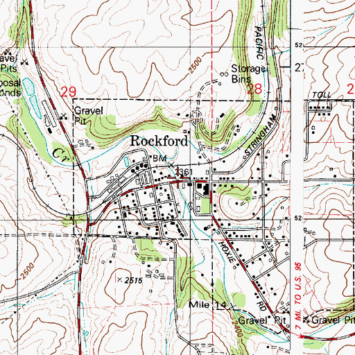 Topographic Map of Spokane County Fire District 11, WA