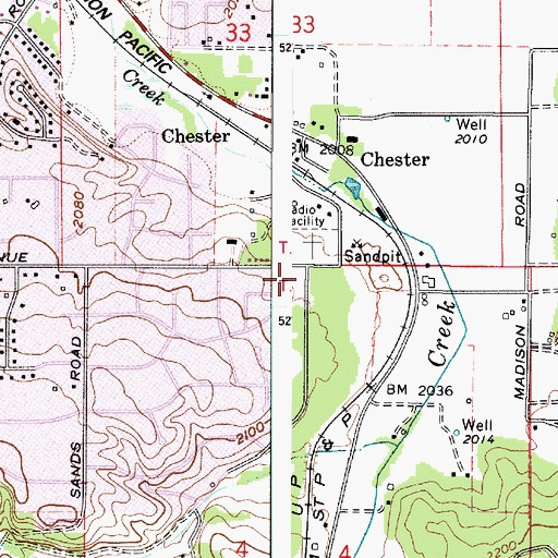 Topographic Map of Spokane County Fire District 8 Station 84, WA