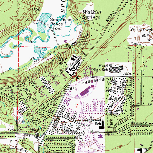 Topographic Map of Spokane County Fire District 9 Station 91, WA