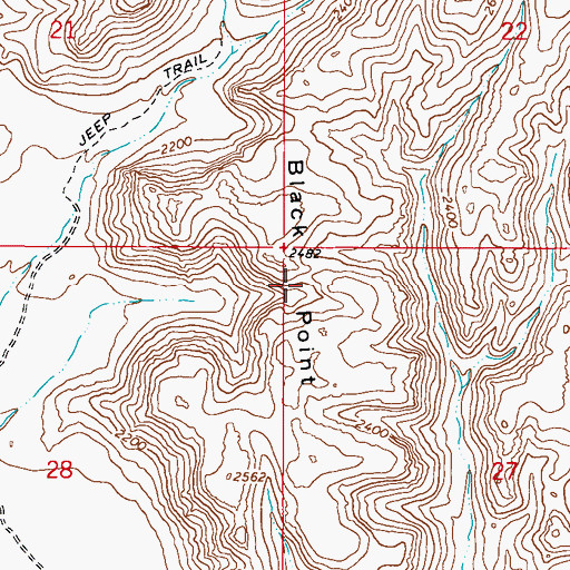 Topographic Map of Black Point, AZ