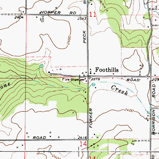 Topographic Map of Spokane County Fire District 9 Station 96, WA