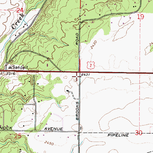 Topographic Map of Spokane County Fire District 10 Station 4, WA