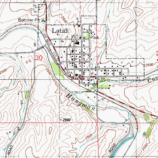 Topographic Map of Spokane County Fire District 12, WA