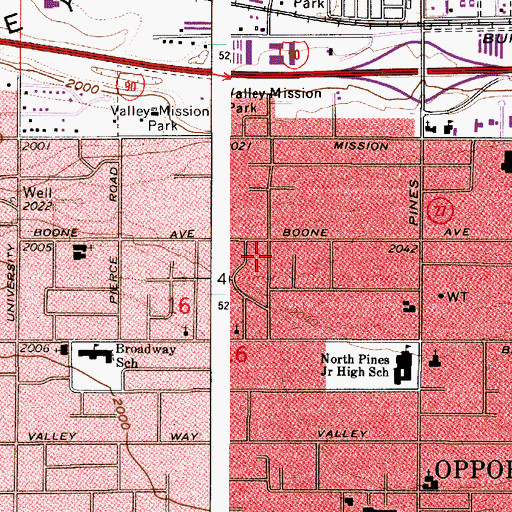 Topographic Map of Inland Empire Emergency Services, WA